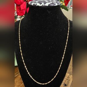 14k Solid Gold Singapore Twisted Chain Necklace